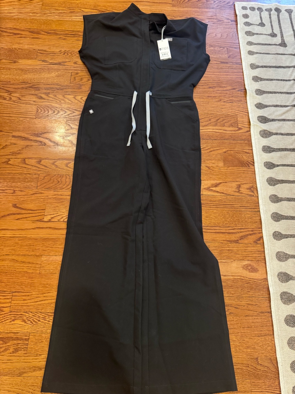 Figs Women’s Black Jumpsuit with Drawstrings